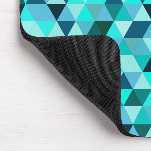 Modern Teal Turquoise Geometric Triangles Pattern マウスパッド (コーナー)
