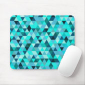 Modern Teal Turquoise Geometric Triangles Pattern マウスパッド (マウス)