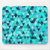 Modern Teal Turquoise Geometric Triangles Pattern マウスパッド (正面)