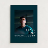 Modern Teal Typography Graduation Announcement 招待状