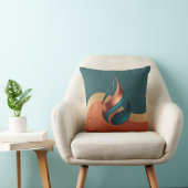 Modern Teardrop Wave Teal Copper Gold クッション (椅子)