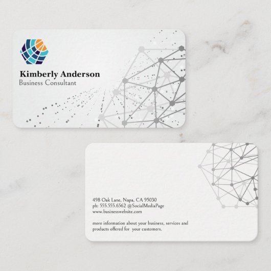 Modern Tech Energy Logo | Networking Geometric 名刺 (正面/裏面)