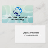 Modern Tech Globe Logo | Solar Winds Background 名刺 (正面/裏面)