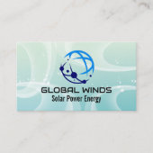 Modern Tech Globe Logo | Solar Winds Background 名刺 (正面)