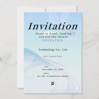 Modern Tech Light Blue Corporate Gala Invitation – 招待状
