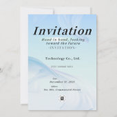 Modern Tech Light Blue Corporate Gala Invitation – 招待状 (裏面)