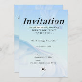 Modern Tech Light Blue Corporate Gala Invitation – 招待状 (正面/裏面)