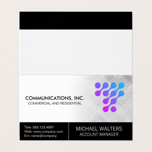 Modern Tech Logo | Communications Start Up 名刺 (外部フラット)