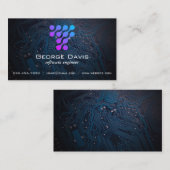 Modern Tech Logo Microchip 名刺 (正面/裏面)