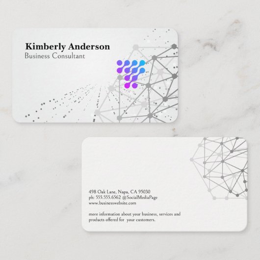 Modern Tech Networking Background 名刺 (正面/裏面)