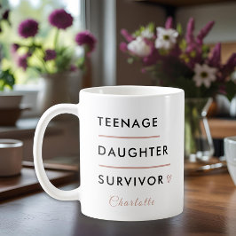 Modern Teen Daughter Survivor Personalized コーヒーマグカップ