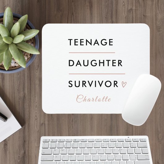 Modern Teen Daughter Survivor Personalized マウスパッド