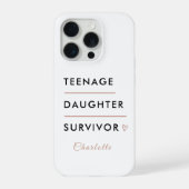 Modern Teen Daughter Survivor Personalized iPhoneケース (裏面)