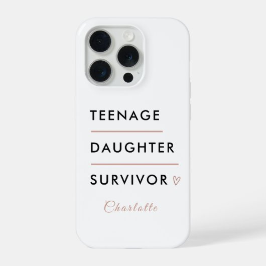 Modern Teen Daughter Survivor Personalized iPhoneケース (裏面)