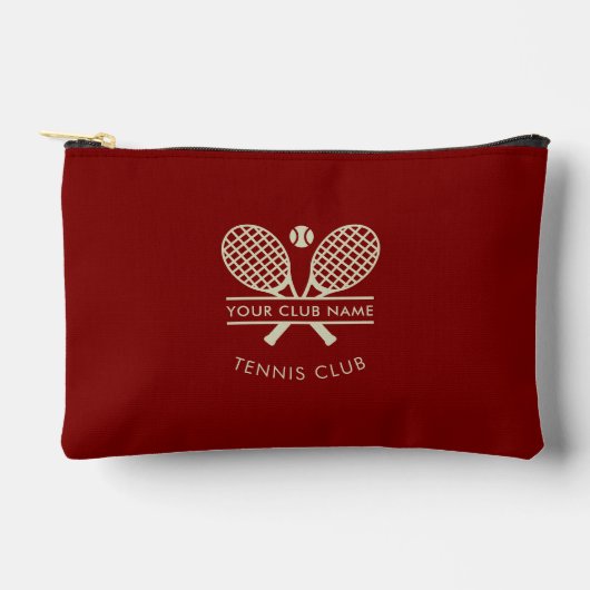 Modern Tennis Club Name Rackets Motif Custom アクセサリーポーチ (正面)