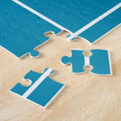 Modern Tennis Player Illustration Blue Court Name ジグソーパズル (側面)