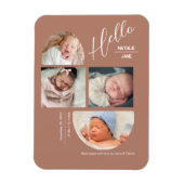Modern Terracotta 4 Baby Photo Collage Birth  マグネット (縦)