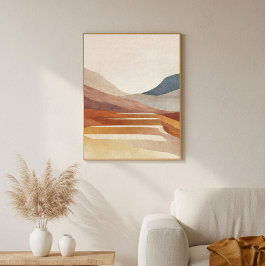 Modern Terracotta Abstract Art for Neutral Decor ポスター