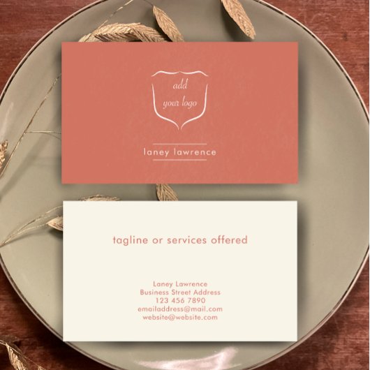 Modern Terracotta Add Logo Beauty Professional 名刺