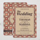 Modern Terracotta and Mauve Art Deco Wedding 招待状 (正面/裏面)