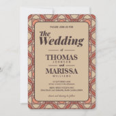 Modern Terracotta and Mauve Art Deco Wedding 招待状 (正面)