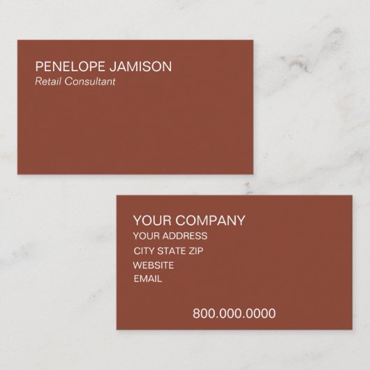 Modern Terracotta and White  名刺 (正面/裏面)