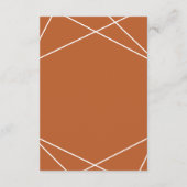 Modern Terracotta and White Geometric Wedding エンクロージャーカード (裏面)