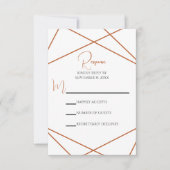Modern Terracotta and White Geometric Wedding 出欠カード (正面)