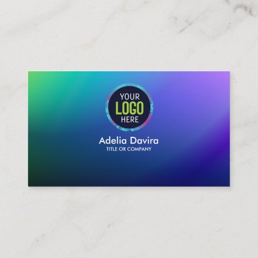 Modern Terracotta Blue Glitter Gold Opal Stone Lux 名刺 (裏面)