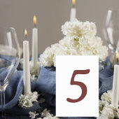 Modern Terracotta Number Table Card テーブルナンバー