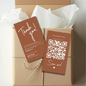 Modern terracotta order thank you QR code 名刺