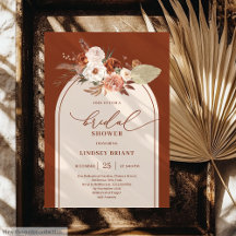 Modern Terracotta Pampas Grass Floral Bridal 