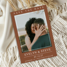 Modern Terracotta Photo Save the Date