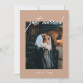 Modern Terracotta Photo Wedding Elopement 案内状 (正面)