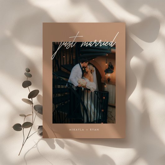 Modern Terracotta Photo Wedding Elopement 案内状