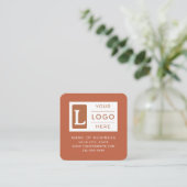 Modern Terracotta QR Code Minimalist Custom Logo スクエア名刺 (スタンド正面)