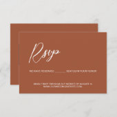 Modern Terracotta QR Code reserved seats wedding 出欠カード (正面/裏面)