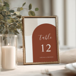 Modern Terracotta Rustic Boho Arch Table Number テーブルナンバー