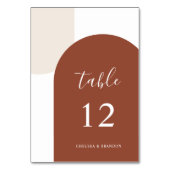 Modern Terracotta Rustic Boho Arch Table Number テーブルナンバー (裏面)