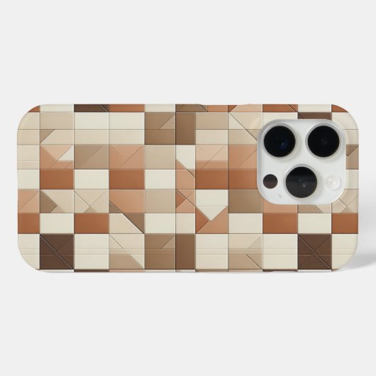 Modern Terracotta & Tan Geometric Phone Case Case-Mate iPhoneケース (裏面 (横))