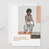 Modern Terracotta Typography Grad Party Photo 招待状 (裏面)