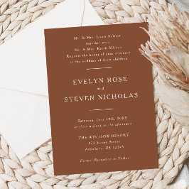 Modern Terracotta Wedding Invitation 招待状