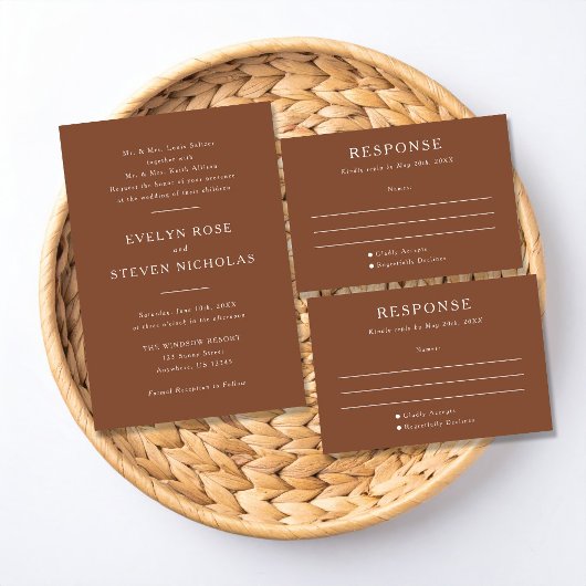Modern Terracotta Wedding Invitation  招待状