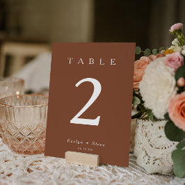 Modern Terracotta Wedding Table Number テーブルナンバー