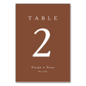 Modern Terracotta Wedding Table Number テーブルナンバー (正面)