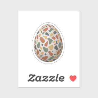 Modern Terrazzo Pattern Easter Egg Abstract  シール