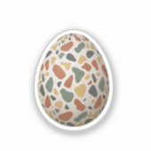 Modern Terrazzo Pattern Easter Egg Abstract  シール (正面)