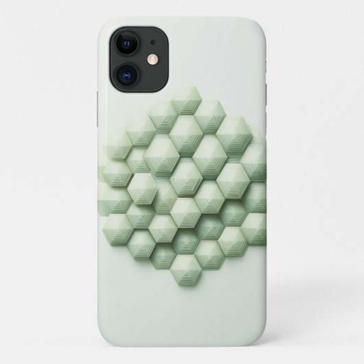 Modern Textured Geometric Hexagons - Elegant Mint Case-Mate iPhoneケース (裏面)