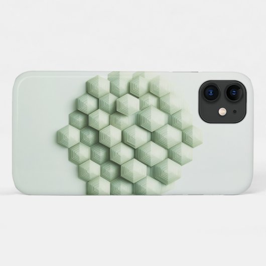 Modern Textured Geometric Hexagons - Elegant Mint Case-Mate iPhoneケース (裏面(横))