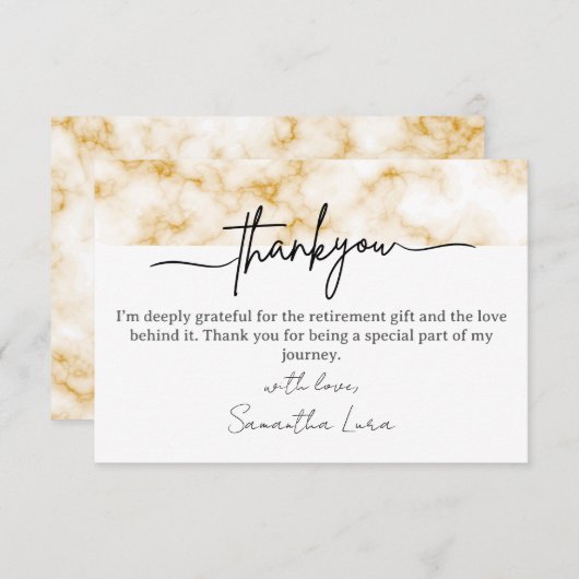 Modern Thank You Card For Retirement Gifts (正面/裏面)